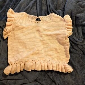 So Me Peach Ruffle Knit Top